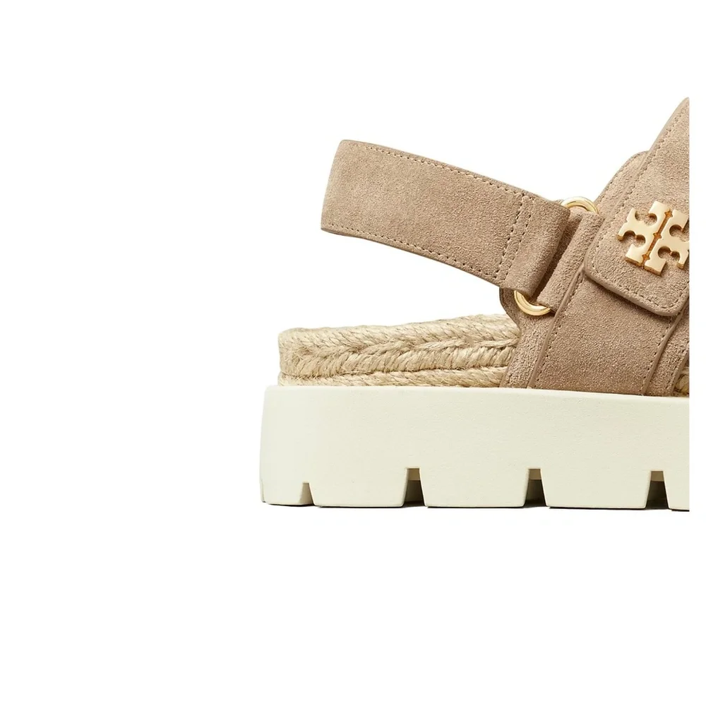 NIB Tory Burch KIRA Rope Sport Sandals Ceramic Taupe beige